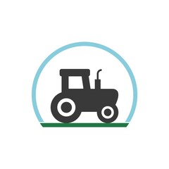 Obraz premium Tractor icon flat illustration for graphic and web design isolated on white background