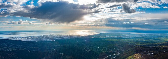 Panoramic view from Flattop Mountain Alaska.