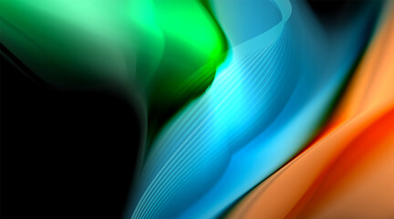 Liquid colors fluid gradients on black background