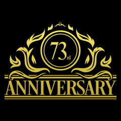 Luxury 73rd anniversary Logo illustration vector