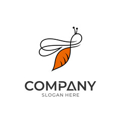 bee logo design with simple minimalist line art style