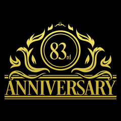 Luxury 83rd anniversary Logo illustration vector