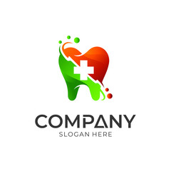 dental clinic vector logo, dental care and protection, dental logo with a medical icon