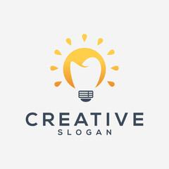 creative lamp and dental logo template