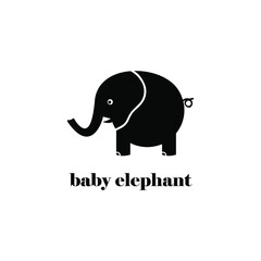 Obraz premium baby elephant vector logo design