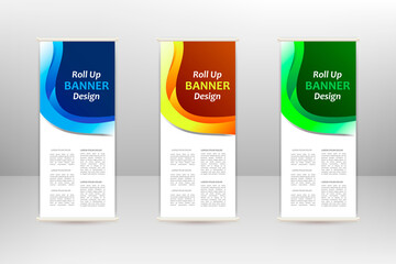 Roll up vertical banner, business design template