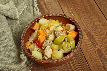 Traditional Bulgarian  Guvech pork