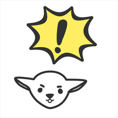 Vector illustration of little dog barking.