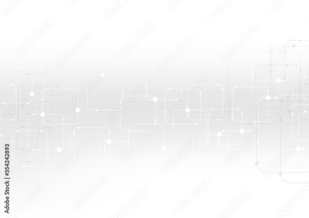 Fototapete vector white background abstract technology communication data science