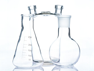 The glass bulb. Chemical flask. Chemical vessels. Glassware.