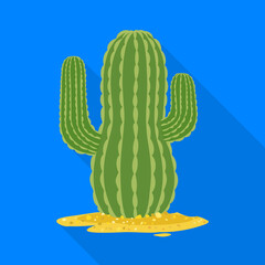 Vector design of cactus and south sign. Web element of cactus and america stock vector illustration.