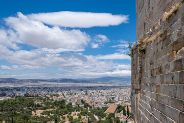Obraz premium Athens, Greece cityscape and Hephaestus temple aerial view,