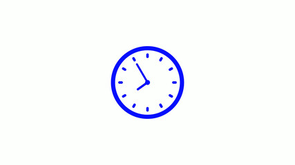 Amazing counting down blue clock icon on white background,clock animation