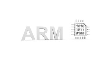 ARM concept white background 3d render illustration