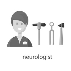 Vector design of doctor and neurologist logo. Collection of doctor and woman stock symbol for web.