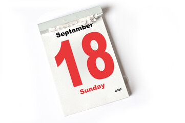  18 September 2022