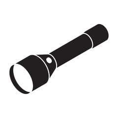 Flashlight vector icon.Black vector icon isolated on white background flashlight.
