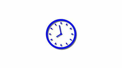 New blue color 3d clock icon,counting down blue clock icon,clock animation