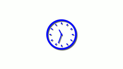 New blue color 3d clock icon,clock icon on white background