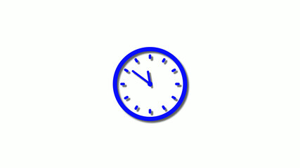 New blue color 3d clock icon,clock icon on white background