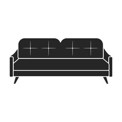 Sofa vector icon.Black vector icon isolated on white background sofa.