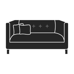 Sofa vector icon.Black vector icon isolated on white background sofa.