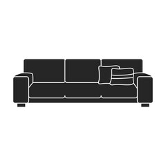 Sofa vector icon.Black vector icon isolated on white background sofa.