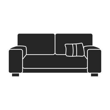 recommend clip art: Sofa vector icon.Black vector icon isolated on white background sofa.