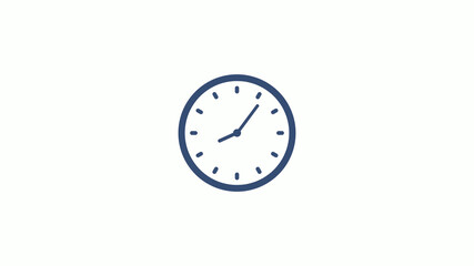 New blue dark clock icon on white background,counting down clock icon