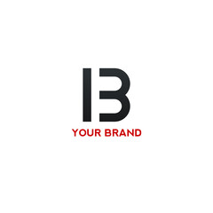minimalist gradient b logo template for branding company