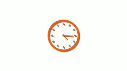 Counting down 3d clock icon on white background,brown clock icon