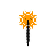Thermometer icon isolated on white background