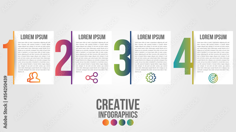 Poster infographic modern timeline design vector template for business with 4 steps or options illustrate a