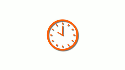 Counting down 3d clock icon on white background,brown clock icon