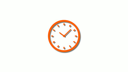 Counting down 3d clock icon on white background,brown clock icon