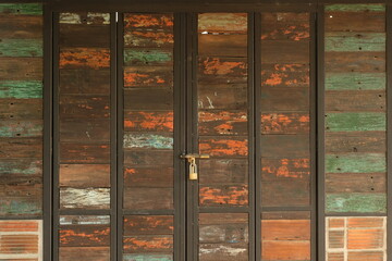 Wooden door background or texture