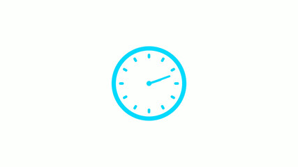 Cyan clock icon on white background,New clock icon