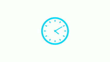 Cyan clock icon on white background,New clock icon