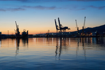 Naklejka premium cranes in port