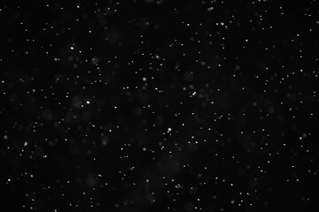 snow black background abstract texture, snowflakes falling in the sky overlay