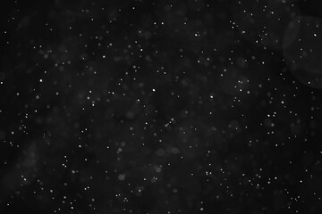 snow black background abstract texture, snowflakes falling in the sky overlay