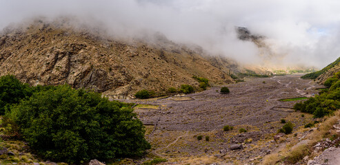 Toubkal National Park is a national park in the High Atlas mountain range.  Jbel Toubkal is the highest peak of the park at 4,167 metres.