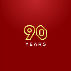90 Years Anniversary Vector Design