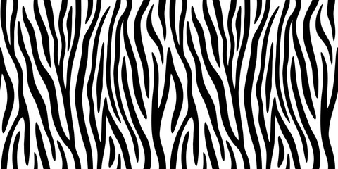 Zebra stripes seamless pattern. Endless black and white background. Vector illustration.. © eestingnef