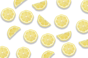 limoni fette agrumi sfondo bianco 