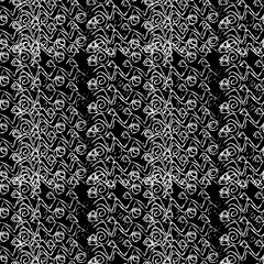 Seamless pattern ethnic design. Tribal black and white print with ikat ornament. Watercolor effect. Suitable for bed linen, leggings, shorts and fashion industry.