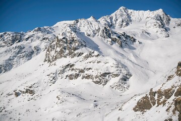 Fototapeta na wymiar Val di Sole Pejo 3000, Pejo Fonti ski resort, Stelvio National Park, Trentino, Italy