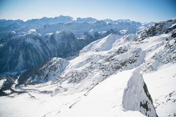 Fototapeta na wymiar Val di Sole Pejo 3000, Pejo Fonti ski resort, Stelvio National Park, Trentino, Italy
