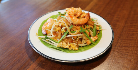 Thai Noodles Style. Pad Thai Street Food.