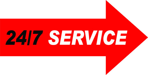 Red Vector Banner 24/7 service